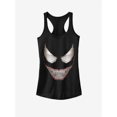 Marvel Girls' Comfortable Venom Face Tank Top - Black