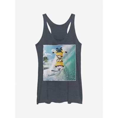 Minion Surf Tricks Blue Tank Top for Girls