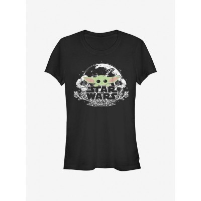 Star Wars Mandalorian Child Floral Tee - Lightweight Cotton for Girls