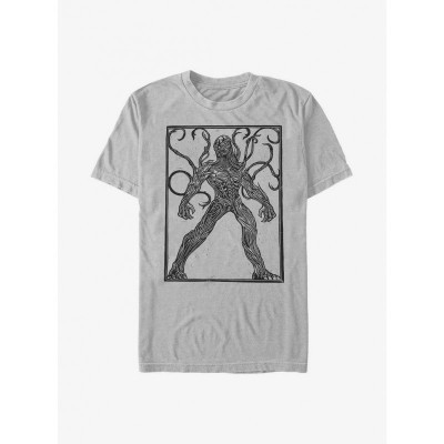 Marvel Eternals Silver T-Shirt - Comfortable Woodcut Design for Men