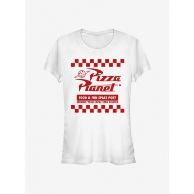 Disney Toy Story Pizza Planet T-Shirt for Girls - White Lightweight Cotton