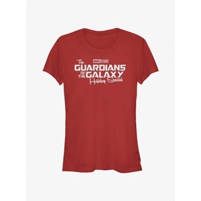 Marvel Girls T-Shirt - Guardians of the Galaxy Holiday Logo - Red