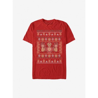 Marvel Red Iron Man Christmas T-Shirt for Men