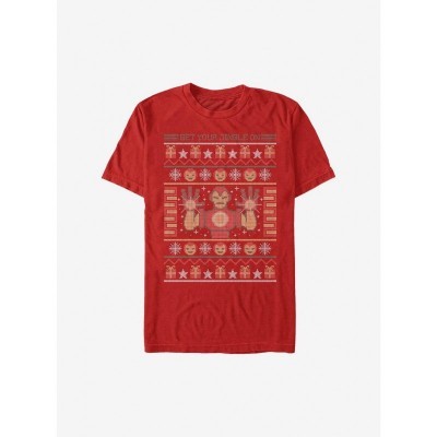 Marvel Red Iron Man Christmas T-Shirt for Men