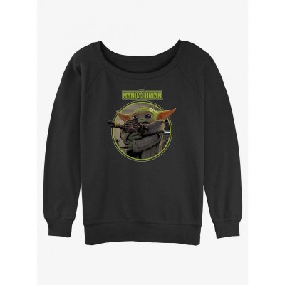 Star Wars Mandalorian Grogu Anzellan Cozy Sweatshirt - Black Junior Size