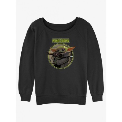 Star Wars Mandalorian Grogu Anzellan Cozy Sweatshirt - Black Junior Size