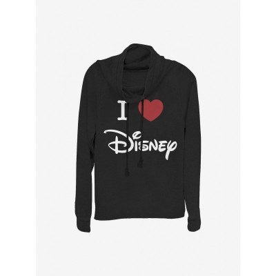 Disney Girls Lightweight Cowl Neck Sweatshirt - Classic Black