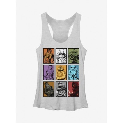 Star Wars Rey and BB-8 Character Design Girls Tank Top in White