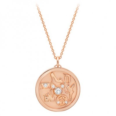 Disneyland Medallion Necklace in Sterling Silver with Cubic Zirconia by CRISLU