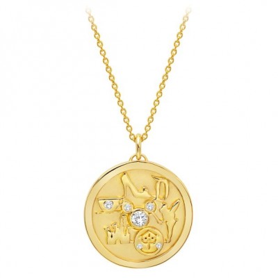 Disneyland Medallion Necklace in Sterling Silver with Cubic Zirconia by CRISLU
