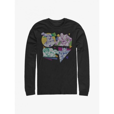 Marvel Avengers Retro 80s Men's Long Sleeve T-Shirt - Black