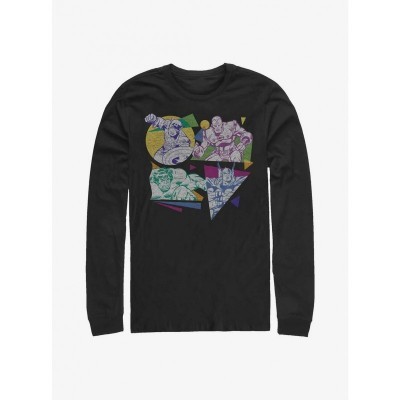 Marvel Avengers Retro 80s Men's Long Sleeve T-Shirt - Black