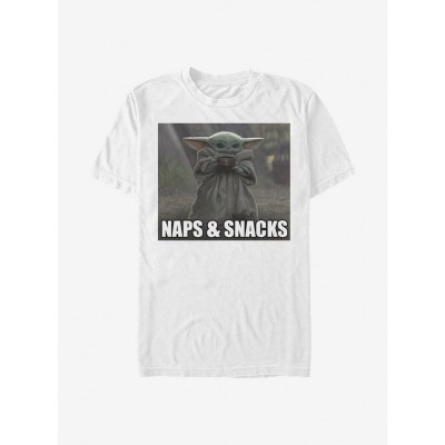 The Mandalorian Child Naps and Snacks T-Shirt - White Men's