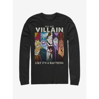 Disney Bad Guys Villain-Themed Long Sleeve T-Shirt - Men's Black
