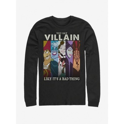 Disney Bad Guys Villain-Themed Long Sleeve T-Shirt - Men's Black
