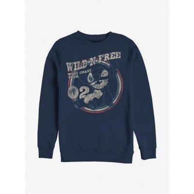 Disney Lilo & Stitch Wild N Free Crewneck Sweatshirt - Blue for Men