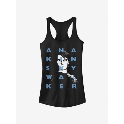Anakin Skywalker Graphic Tee for Girls - Cotton Clone Wars Tank Top - Black