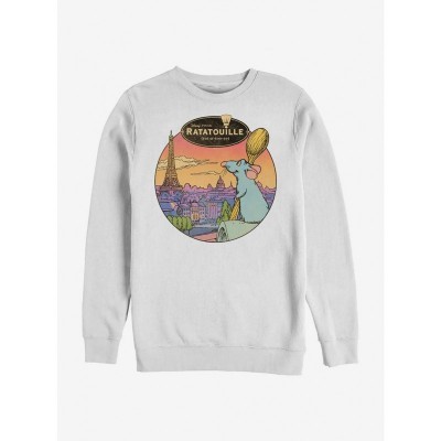Disney Pixar Ratatouille Le Rat Parisian Soft Crew Sweatshirt - White Men's