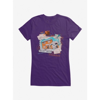 Harry Potter Privet Drive Girls T-Shirt - Lightweight Cotton Junior Size