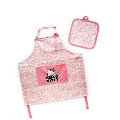 Hello Kitty Durable Cotton Apron & Potholder Set for Women