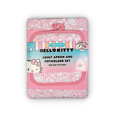 Hello Kitty Durable Cotton Apron & Potholder Set for Women