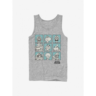 Super Mario Grey Box Seats Cotton Tank for Men