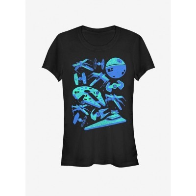 Star Wars Spaceship Graphic T-Shirt for Girls - Black