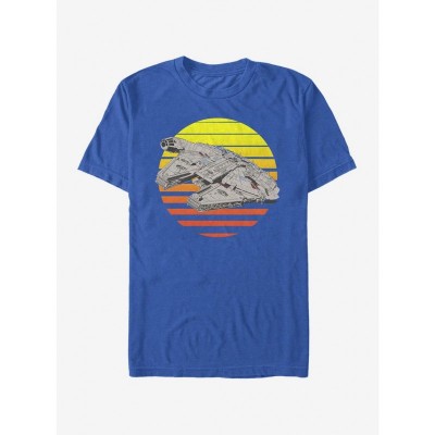 Star Wars The Last Jedi Millennium Falcon Sunset Black T-Shirt