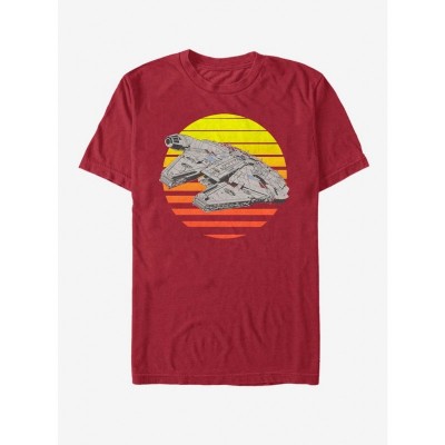 Star Wars The Last Jedi Millennium Falcon Sunset Black T-Shirt