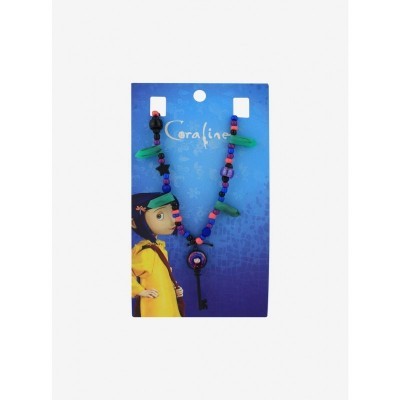 Coraline Multi-Color Crystal Beaded Choker with Key Pendant