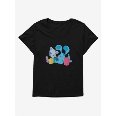 Blue's Clues Plus Size T-Shirt for Girls with Periwinkle & Blue Playtime Design