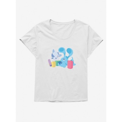 Blue's Clues Plus Size T-Shirt for Girls with Periwinkle & Blue Playtime Design