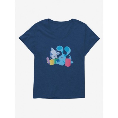 Blue's Clues Plus Size T-Shirt for Girls with Periwinkle & Blue Playtime Design