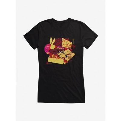 Looney Tunes Girls Cartoon T-Shirt with Wiley Coyote & Bunny Collage