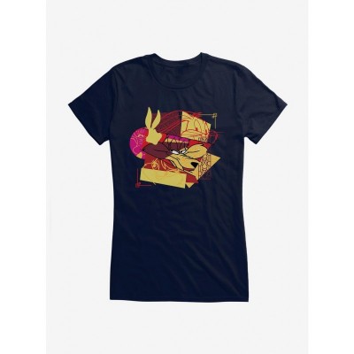 Looney Tunes Girls Cartoon T-Shirt with Wiley Coyote & Bunny Collage