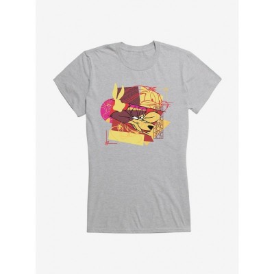 Looney Tunes Girls Cartoon T-Shirt with Wiley Coyote & Bunny Collage