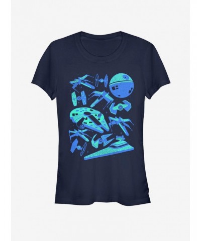 Star Wars Blue Ships Girls T-Shirt $7.12 T-Shirts