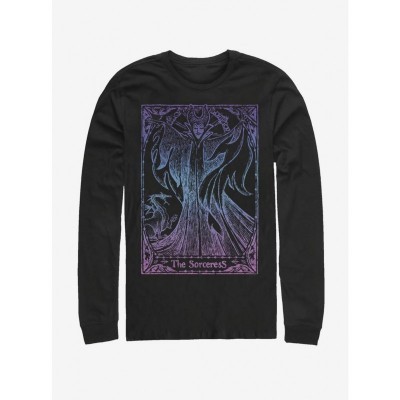 Disney Sorceress from Sleeping Beauty Men's Long Sleeve Cotton Tee - Black