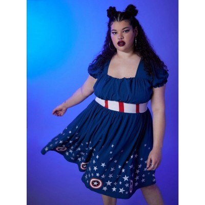 Her Universe Retro Captain America Shield Plus Size Dress