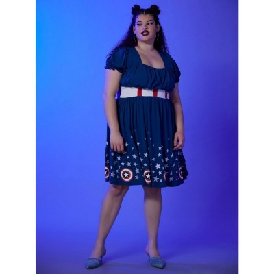 Her Universe Retro Captain America Shield Plus Size Dress
