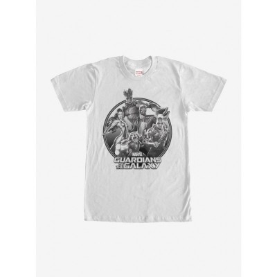 Marvel Guardians of the Galaxy White T-Shirt - Featuring Groot, Rocket, Quill, Gamora, and Drax