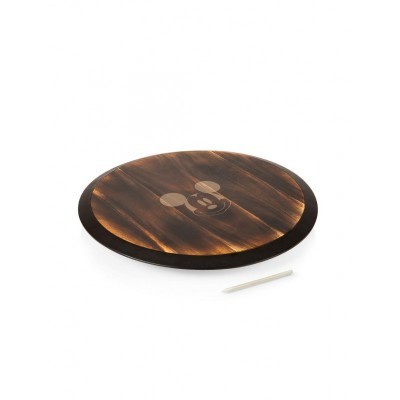 Disney Mickey Mouse Rotating Acacia Wood Serving Tray with Chalkboard Rim