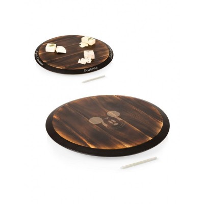 Disney Mickey Mouse Rotating Acacia Wood Serving Tray with Chalkboard Rim