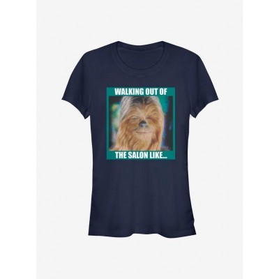 Star Wars Salon Girls Walking Out T-Shirt - Junior Size Blue