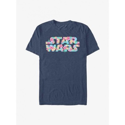 Star Wars Hibiscus Wars Lightweight T-Shirt - Blue Men's Size