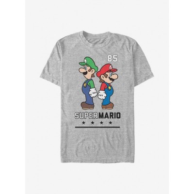 Nintendo Grey Back-To-Back Mario T-Shirt for Men