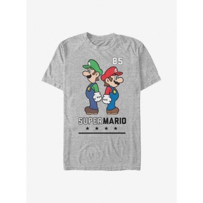 Nintendo Grey Back-To-Back Mario T-Shirt for Men