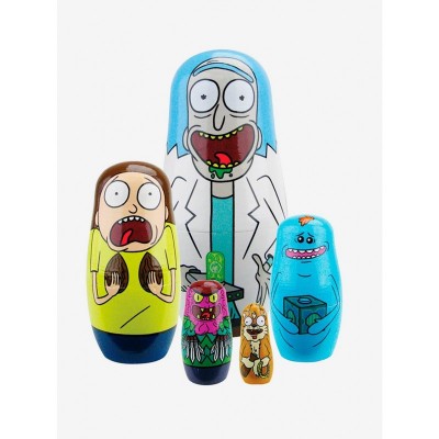 Rick And Morty Collectible Wooden Nesting Dolls Set
