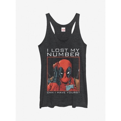 Marvel's Deadpool Want Your Number Girls Black Tank Top