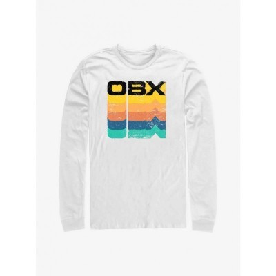 Outer Banks OBX Rainbow Stack Men's Long Sleeve Cotton T-Shirt - White